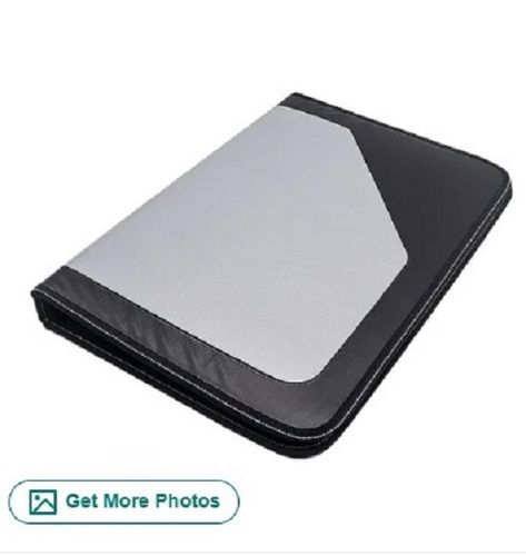 PU Leather File Folder - Spacious Rectangular Design, Black and White Plain Pattern | Lightweight Gift Option with Timely Delivery