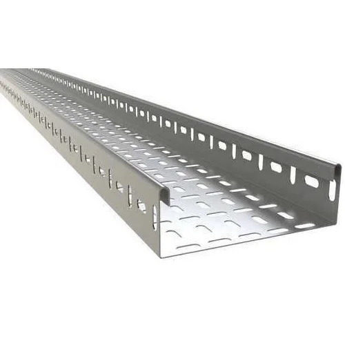 Silver Perforated Cable Trays - Steel Material Very Good Quality Plain Pattern Fine Finished Durable Design in Elegant Silver
