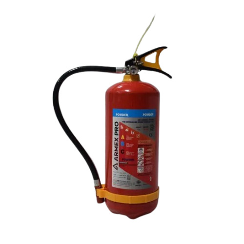 Armex Pro Dry Powder Fire Extinguisher - 4 Kg Capacity, 21B Fire Rating | Industrial Applications, Red Mild Steel Construction, 13 Second Discharge Time