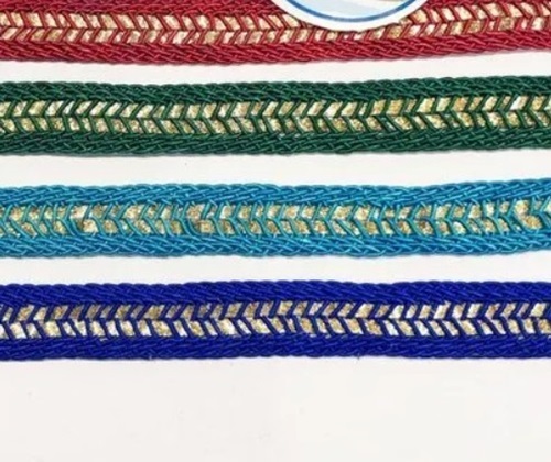 Zari Work Decoration Ribbon - 1/2" Width 9 Meter Roll Length | Dry Clean Only Polyester Material