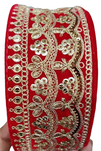Fancy Sequin Laces - Velvet Material, 60 MM Width, Malbary Color Options | All Color Variants for Versatile Garment Use