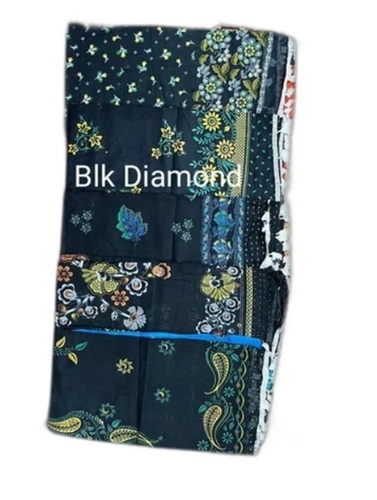 Black Diamond Cotton Dupatta - Pattern-Printed Chanderi Cotton, Multi Color | All Season, Machine Washable