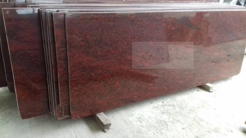 Composed Polished Granite Slab - 15mm Thickness, Red Color | Durable, Scratch Resistant, Ideal for Flooring Applications