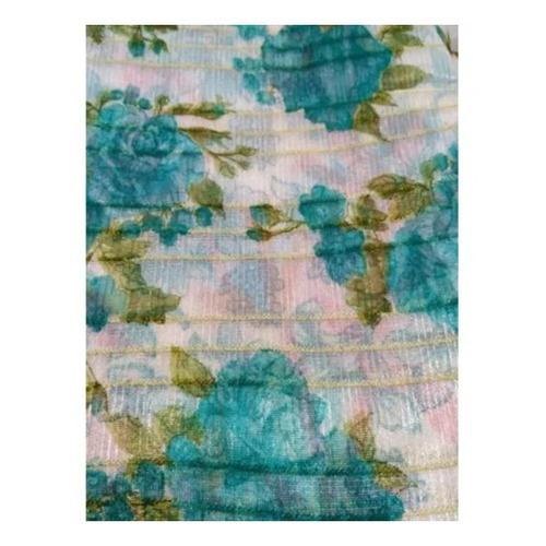 Floral Printed Polyester Ladies Suit Fabric - 44-45 Inch Width, Multicolor, Hand Washable, Woven Design