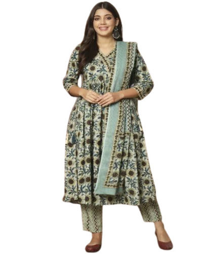 Green Kurti Pant Set