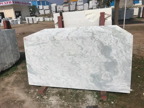White Marble Stone Slab - 16-17mm Thick, Polished Finish | Durable and Scratch Resistant