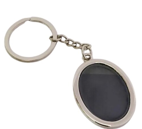 Black Double Side Metal Keychain Keyring - Metal, Lightweight, Black | Easy to Clean, Tested on Quality Standards, Ideal for Gifting