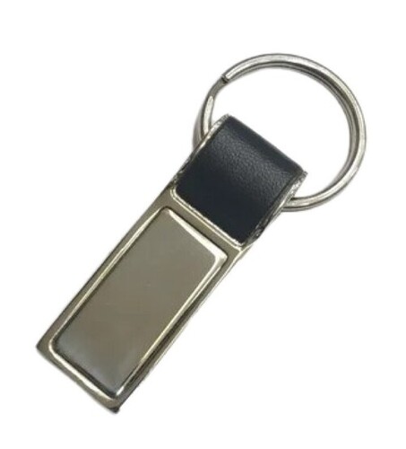 Black Leather and Metal Keychain - Leather and Metal Material, Lightweight Design, Available in Various Colors, Indian Professional Style, Ideal for Gifting