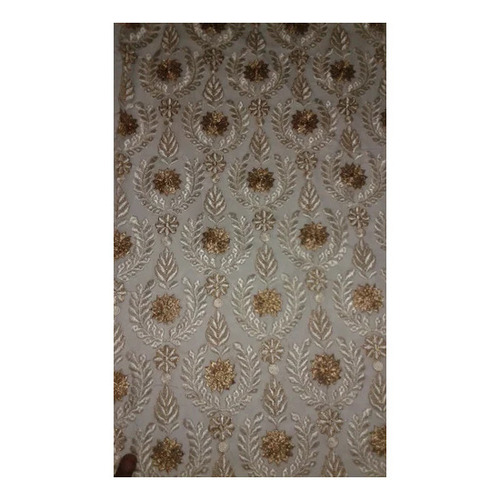 Jari Net Embroidery Fabrics - Woven Multicolor Lightweight and Breathable Elegant for Suit & Kurti Lehenga Saree Easy to Drape and Sew