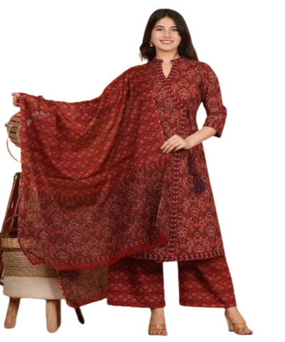 Maroon Kurti Pant Set 