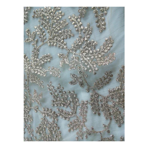 Net Jari Embroidery Fabrics