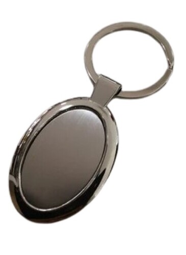 Oval Metal Keychain