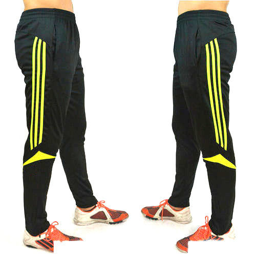 Sports Lower - Polyester Cotton, Regular Fit, Black & Yellow | Ankle-Length, 2 Pockets, Breathable, Lightweight, Quick Dry