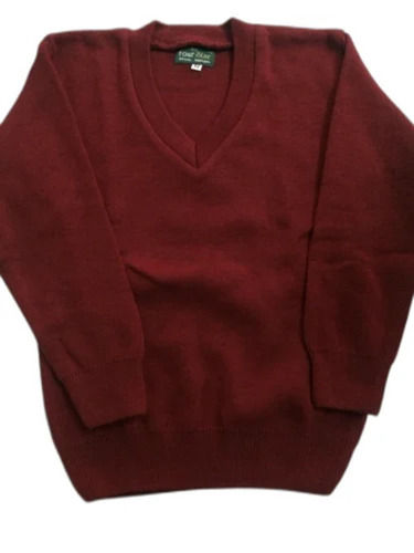 V Neck Maroon School Uniform Sweater