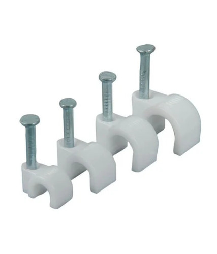 White Single Nail Cable Clip