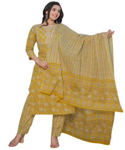 Yellow Kurti Pant Set