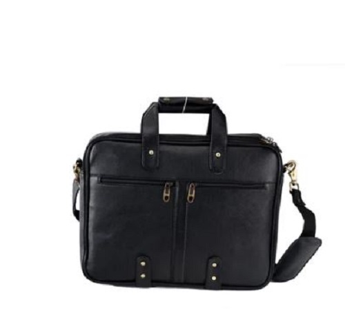 Black Leatherette Laptop Bag