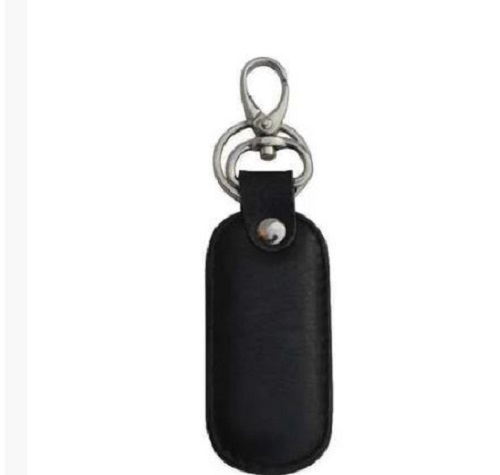 Black and Silver Promotional Leather Keychain