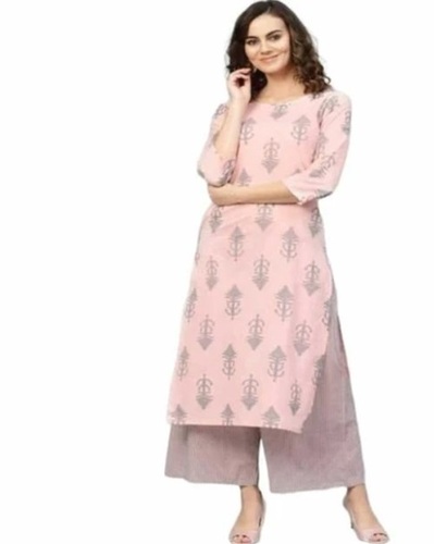 Ladies Pink Palazzo Suit Set