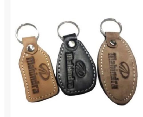 Promotional Leatherette Key Chain With Metal Rings