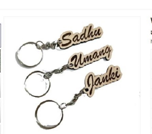 Wooden Engraved Keychain