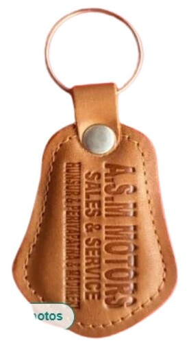 Engraved Brown Leather Keychain - Leather Material, Various Colors | Easy to Clean, Timely Delivery, Quality Standard Tested