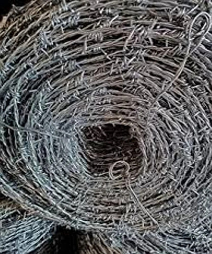 High Tensile Barbed Wire - Galvanized Iron Wire Silver Color Durable and Rust Free with High Strength Features