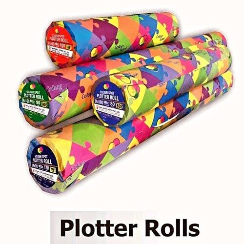 Plotter Paper Rolls - Embossed Multicolor Media , Ideal for CAD and Drawing Applications