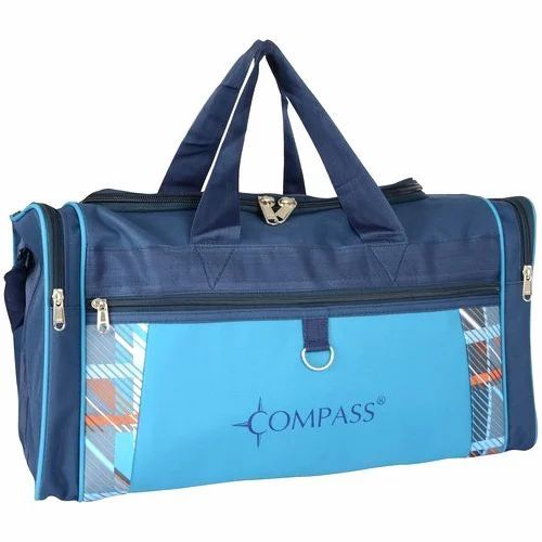 Premium Quality Printed Travel Bag - Durable Material, Spacious Compartments, Lightweight Design, Blue Color, Telescopic Handle, Antistatic, Biodegradable Attributes