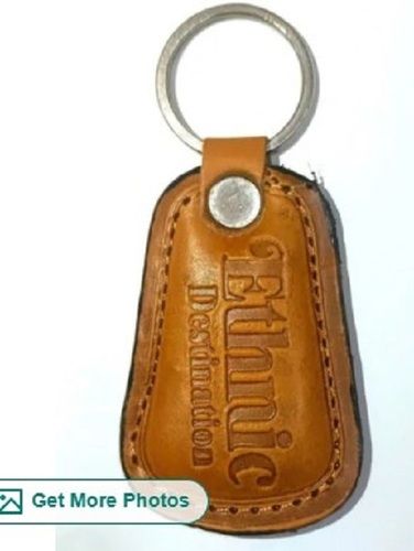 Tan Brown Promotional Leather Keychain