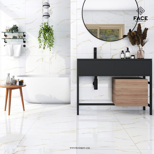 White Statuario Porcelain Floor Tiles