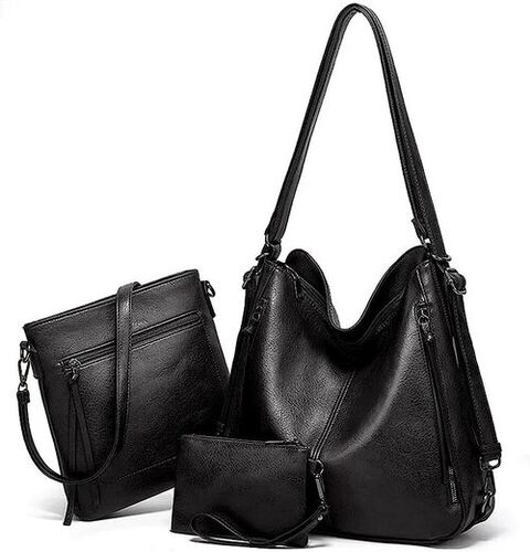Black Leather Handbag - Premium Quality, Elegant Design And Spacious Interior | Durable Material, Secure Closure, Timeless Style