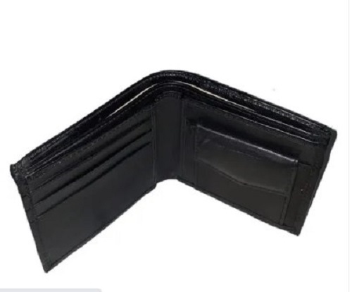 Leather Wallet - Standard Size, Black Color | Plain Design, Ideal for Gifting, Pocket-Friendly Rates, Timely Delivery