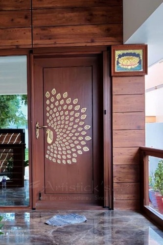 Designer Brown Wooden Door - Material: Plywood