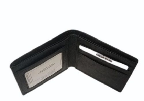 Foldable Black Leather Man Wallets