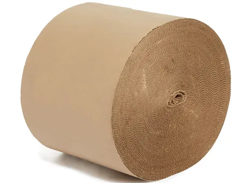 Plain Brown Corrugated Roll - Premium Quality Durable Paper, Dark Brown Plain Style | Recycled Bagasse Pulp for Digital Printing and Filter Usage