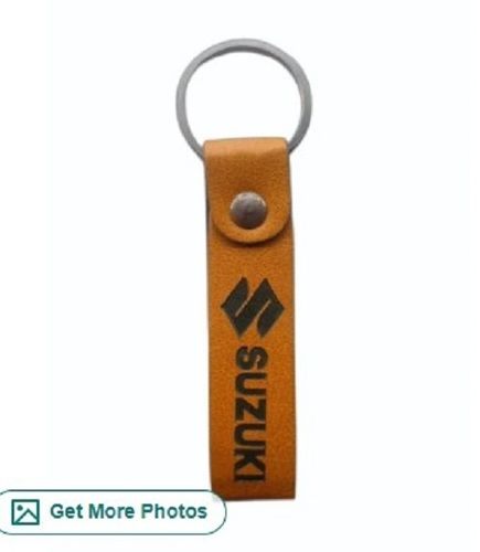 Promotional Leather Keychain With Metal Ring