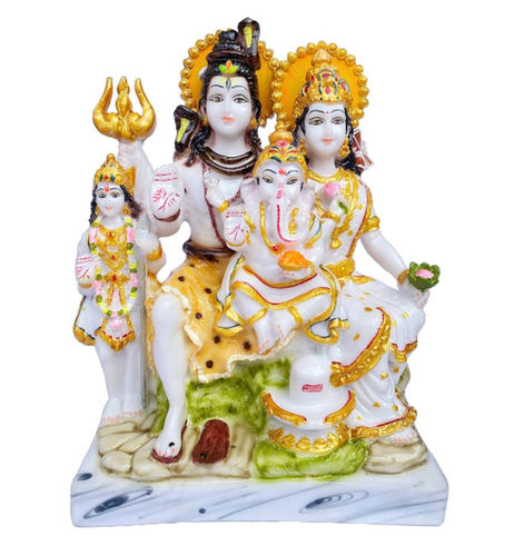 Shiva And Parvati Marble Statue