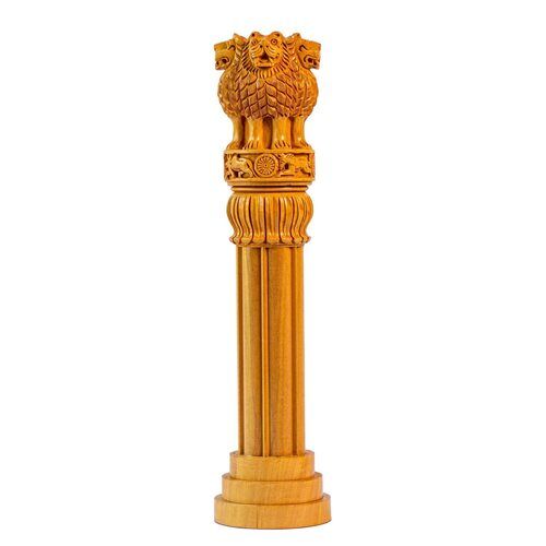 Wooden Ashoka Stambh Desk Ashoka Pillar