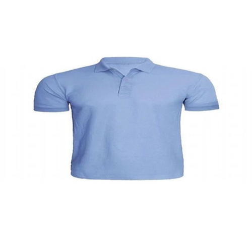 Collar T-Shirt - 200 GSM Lycra Cotton Regular Fit Blue Polo Short Sleeves | Fade Wrinkle Shrink Resistance Lightweight and Breathable for Casual Wear