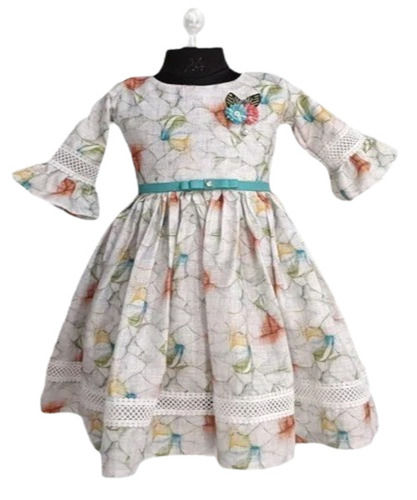 Girls Printed Lace Frocks