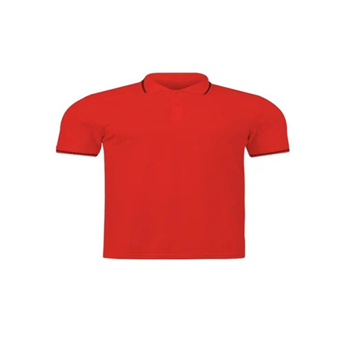 Men's Polo T-Shirt - 200 GSM Regular Fit Red Lycra Cotton Short Sleeves Lightweight Breathable Fade and Wrinkle Resistant