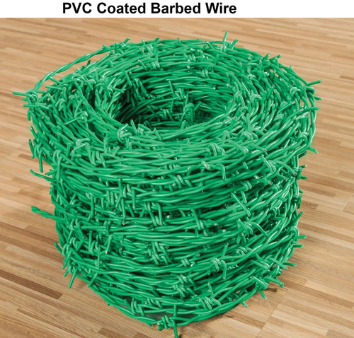 PVC Coated Barbed Wire - Durable, Rust Free, High Strength | Eco Friendly, Green Color, For Industrial and Commercial Use