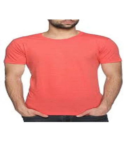 Round Neck T-Shirt - Lightweight 200 GSM Lycra Cotton, Breathable Orange Color | Superior Fade, Wrinkle, Shrink Resistance for Casual Wear
