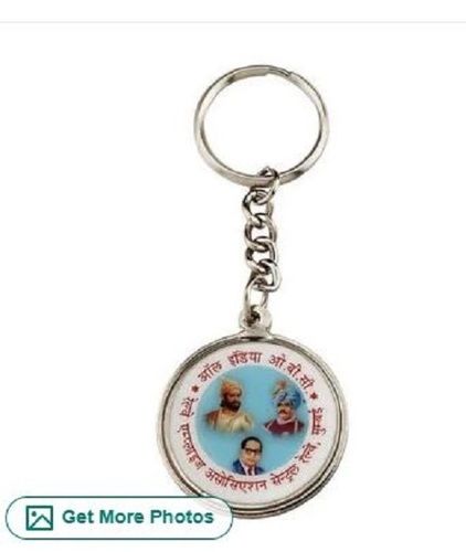 Round Photo Laminated Promotional Metal Key Chain