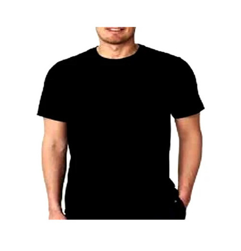 Lycra Cotton T-Shirt - Regular Fit 200 GSM O-Neck Short Sleeves Black Color Lightweight and Breathable for Summer Casual Wear