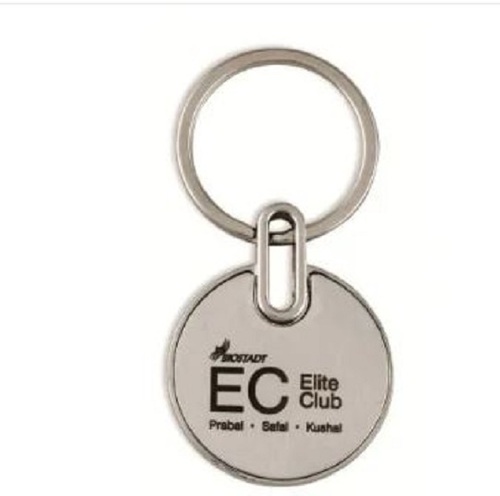 Unique Round Shape Metal Key Chain - Metal Material, Lightweight Design | Various Color Options, Professional Indian Style, Ideal for Gifting