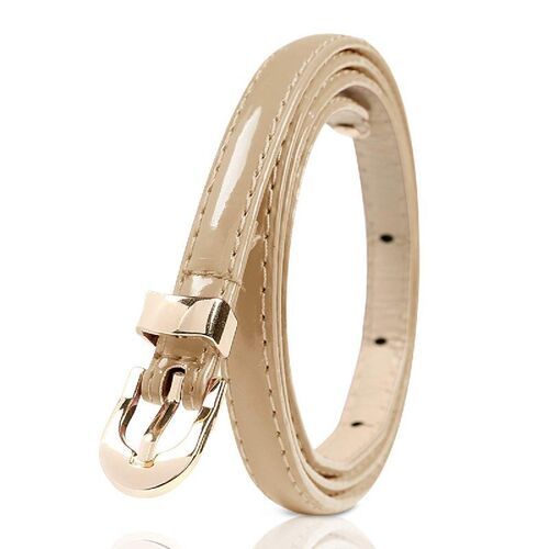 Womens Leather Belt - Color: Beige