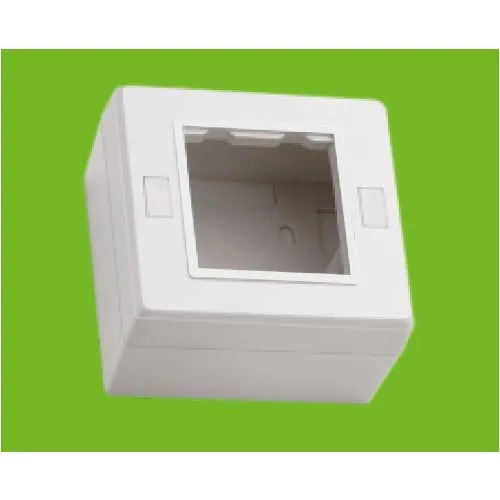 Kajal Electrical Accessories - Polished Plastic 2-Module Square Surface Gang Box, Electric Resistance, White Color Packaging with 20 Pieces