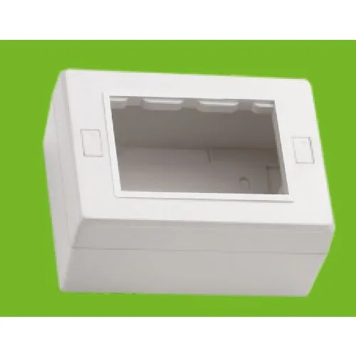 Kajal Electrical Accessories - Polished Plastic 3-module Gang Box, White Color - Electric Resistance, Box Of 20 Pieces